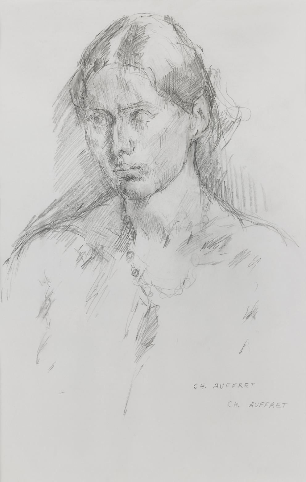 Charles Auffret, Portrait d'Arlette, mine de plomb